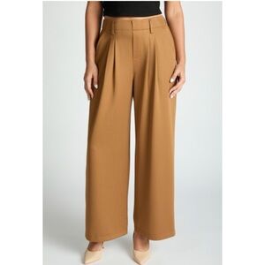 1125 • Caramel Soft Stretch Pull on Wide Leg Belt Loop Trouser